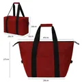 Red 25L large portable insulated cooler bag with product dimensions in centimeters - S / Burgundy