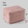 Pink large capacity expandable storage bag for quilts and clothes, 52x42x25-60cm - Large Pink