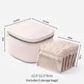 Portable pink jewelry organizer box with 6 small transparent storage bags included - S / Includes 6 Pouches / Pink