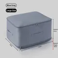 Large blue-grey compressible quilt storage bag for home organization, 52x42x60cm - L Blue