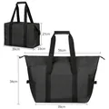 Dimensions of 25L portable black insulated cooler bag made of waterproof Oxford cloth material - L / Black