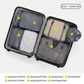 Premium grey 7-piece travel packing cubes set for suitcase organization and storage - Gray