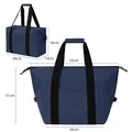 Large 25L blue insulated cooler bag for outdoor picnic with detailed size dimensions shown - L / Navy Blue