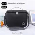 Large black insulated lunch bag with adjustable shoulder strap and 125cm long belt - Large (29*20*22cm) / Black