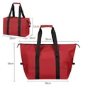 Large 25L red insulated cooler bag with dimensions, waterproof Oxford cloth for camping - L / Burgundy