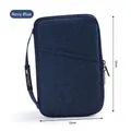 Organizador de pasaportes de viaje impermeable azul marino con correa de mano, 23x12cm - Bolsa de Pasaporte Portátil (1236) / Azul marino