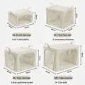 Cream white fabric storage bag with transparent window in various sizes and capacities - Small Size 24L / Off White