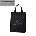 Borsa termica nera per pranzo con motivo a cactus e stampa ENJOY & CATE 33x25x15cm - Stile Cactus Verticale / 33x25x15CM / Nero