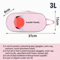 Borsa da nuoto rosa impermeabile, capacità 3L, con indicazioni delle dimensioni - Stampa di Cocco al Tramonto / Piccolo (3L) / Rosa