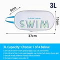 Borsa da nuoto impermeabile 3L per articoli da toeletta e costumi da bagno con maniglia - Stampa Lettera SWIM / Piccolo (3L) / Bianco