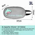 Borsa da viaggio impermeabile 3L con delfino per set nuoto - Stampa Delfino / Piccolo (3L) / Grigio