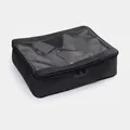 Large black mesh travel packing cube for clothes organization and luggage storage 45x12x33cm - Bag No. 1 / 45x12x33cm / Black