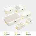 Cream white 6-piece travel packing cube set featuring various sizes for organized luggage - 6-Piece Set (Nos. 1-6) / 45x12x33cm / Cream