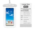 Large white waterproof phone pouch for swimming, universal fit for devices up to 7.2 inches - White