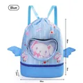 Blauer wasserdichter Kinder-Schwimmbeutel aus Oxford-Gewebe mit Kordelzug und Cartoon-Motiv - Blauer Hase / L