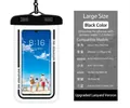 Large black waterproof phone pouch compatible with smartphones up to 7.2 inches screen - Black