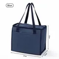 Große navyblaue isolierte Lunchtasche mit Griffen und Fronttasche 27x23x17cm - Marineblau