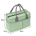 Tragbare hellgrüne isolierte Thermotasche für Picknick, Größe 30x13x20cm mit Griffen - Grün