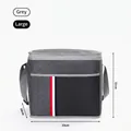 Large gray insulated cooler bag in Oxford cloth for outdoor picnics 31x33x18cm - L / Gray