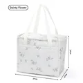 Große isolierte Lunchtasche mit weißem Blumenmuster für das Büro und die Schule - Weiß Blumig