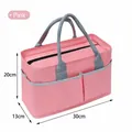 Rosa isolierte Lunchtasche mit den Maßen 30x13x20cm und grauen Griffen für Camping - Rosa