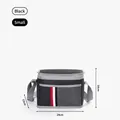 Small black insulated picnic bag, 24x18x13cm, with tricolor stripe detail - S / Black