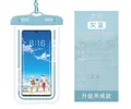 Gray blue waterproof phone pouch for beach swimming, fits up to 7.2 inch screens - Grey Blue