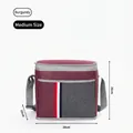 Medium wine red insulated cooler bag made of Oxford cloth for outdoor picnic food storage - M / Burgundy