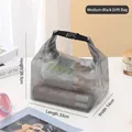 Medium black waterproof PVC mesh toiletry bag for travel and beach, 33x26.5x14cm size - M / Black