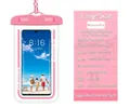 Large Macaron pink waterproof phone pouch for smartphones under 7.2 inch screens - Pink