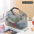 Large size grey waterproof PVC mesh drifting bag for beach travel swimming and storage - L / Black