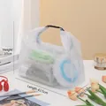 Large white mesh waterproof wash bag for travel and beach use, size 43.5x15x37cm - L / White