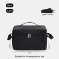 Schwarze XL isolierte Picknicktasche mit verstellbarem Schultergurt, hohe Kapazität - XL / Schwarz