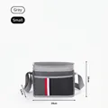 Small gray insulated picnic cooler bag with aluminum foil lining and striped pattern - S / Burgundy