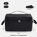 Große schwarze isolierte Picknicktasche in XXL mit 135cm abnehmbarem Schultergurt. - XXL Größe / Schwarz