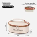 Beige ovale geïsoleerde lunchtas voor maaltijden, kleine maat, maten 22x15x8cm. - Ovaal / S