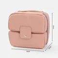 Professional large capacity pink waterproof cosmetic bag with 23x21x12cm dimensions - Pink
