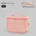 Pink large capacity PU lunch bag with adjustable shoulder strap size 24x13x16cm - S / Pink