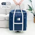 Large capacity 81L blue storage bag for moving clothes and bedding packing SKU - S / Navy Blue