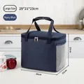 Large navy blue insulated lunch bag with waterproof fabric for adults and students - L / Navy Blue