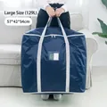 Large 129L blue high-capacity storage bag for moving clothes and bedding items - L / Navy Blue