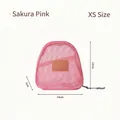 Cherry blossom pink semi-circular mesh cosmetic bag in size XS for portable storage - XS / Sakura Pink