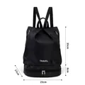 Schwarze wasserdichte Tasche mit großer Kapazität für Fitness und Schwimmen mit Trennung - Schwarz