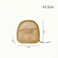 Small cocoa mesh semi-circle storage bag for makeup size XS with dimensions 14x13x7cm - XS / Khaki