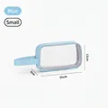 Piccola borsa da toilette in PVC trasparente azzurro per trucchi e organizzazione di viaggi - Taglia S / Celeste