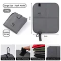 Large gray folding camping seat cushion with carabiner hook, waterproof Oxford cloth, 31x35cm - Upgraded with Carabiner / Gray