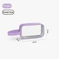 Piccola borsa da toilette in PVC trasparente viola con cerniera e maniglia - Taglia S / Viola