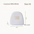Bolsa de cosméticos portátil de malla semicircular en blanco coco talla XS - XS / Blanco leche de coco