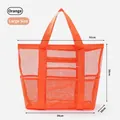 Large orange mesh shower storage bag for bathroom toiletries with portable handles - Large (2714) / Orange