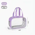 Lila transparente PVC-Kulturtasche in mittlerer Größe mit den Maßen 26x12x17 cm. - M / Lila